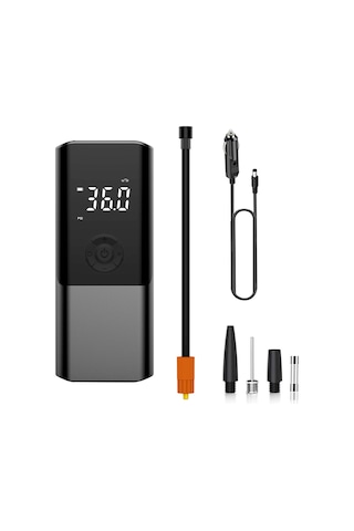 Vkemall Siyah Akıllı El Tipi Lastik Pompa, Otomatik Durdurma Ve Led Işıklı, Araçlı Çalışma, Baskı Gösterici, Çoklu Mod, Akıllı Şarj Cihazı