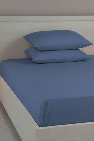 %100 Pamuk Ranforce Premium King Size Lastikli Çarşaf Seti - İndi İndigo
