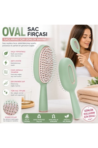 Oval Saç Fırçası Esnek Uçlu, Hava Kanallı Ve Ergonomik Tasarım, Saç Açıcı Tarama Fırçası, Islak & Kuru Saçlar İçin Gün