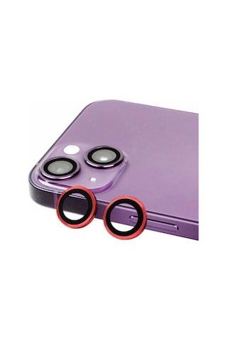 Apple Uyumlu iPhone 14 Plus Zore Cl-07 Kamera Lens Koruyucu Kırmızı