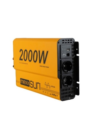 Mexxsun 12v Volt 2000w Tam Sinus Inverter 220v Çevirici Uzun Kablo İle Uyumlu