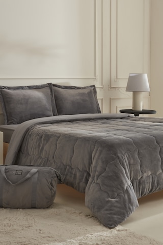 Karaca Home Flufy Tek Kişilik Soft Dream Comfort Set/uyku Seti Antrasit Antrasit