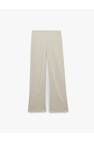 Koton Beli Lastikli Dokulu Uzun Pijama Altı Bej Melanj 7wlk40111mk