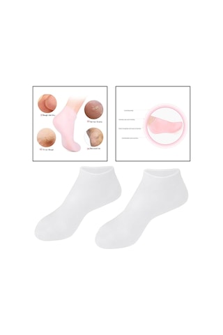 Suntek Yumuşak Silikon Jel Çorap Ayak Çorabı Koruma Beyaz-m