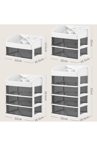 Sones Masaüstü Çekmece Düzenleyici Çok Katmanlı Kozmetik Mücevher Kutusu Kırtasiye Çok İşlevli Düzenleyici, Stil: 5 Katmanlı Beyaz Çekmece Beyaz