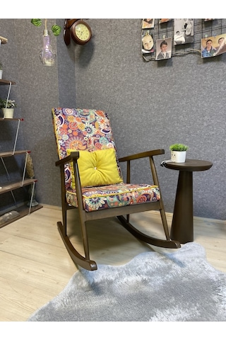 Asedia Trend Ceviz Retro Sallanan Sandalye Koltuk