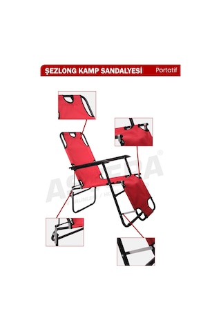 Asvera Agora Lüks Katlanabilir Kamp Şezlongu - 2'si 1 Arada Portatif Bahçe Ve Plaj Şezlongu Karışık