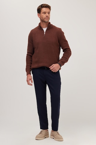 Tudors Erkek Slim Fit Dar Kesim Lastikli Bağcık Detaylı Lacivert Pantolon-38238 Lacivert