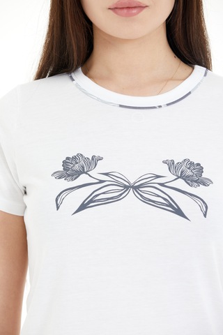 Lılac Kadın Çiçek Desenli %100 Viscon Capri Pijama Takımı Gri - Beyaz