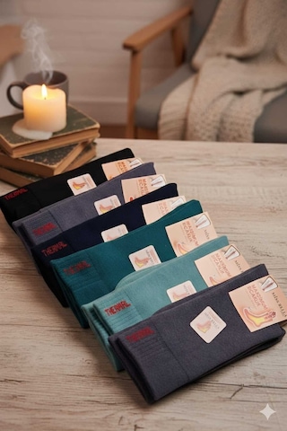 Thermal Pamuk Havlu Çorap 36-40 Numara Asorti 6'lı Paket Set 1