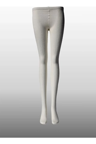 Kız Çocuk Karina Örgü Pamuklu Mevsimlik Ekru Renkli Külotlu Çorap Ekru