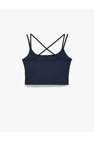 Koton Çapraz Askılı Slim Fit Spor Bluz Lacivert 7wak30043nk