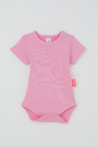 Breeze Kız Bebek Çıtçıtlı Kısa Kollu Zıbın Body Basic 0-9 Ay , Pembe