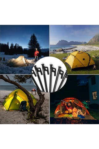 Springsun 8/12 İnç Ağır Hizmet Tipi Çelik Kamp Kazıkları - 6 Parça - Çadır Ve Gölgelik İçin Dayanıklı Outdoor Çivileri Diğer