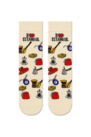 Carnaval Socks I Love İstanbul 5'li Kutulu Çorap Seti Taksi Ve Sokak Lezzetleri 2000386