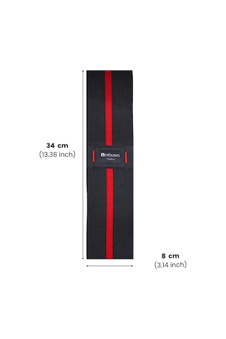 Rebuwo Heavy Squat Direnç Bandı 34x8 Cm Kaymaz Fitness Egzersiz Lastiği Siyah & Kırmızı Siyah-kırmızı