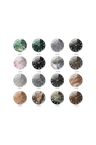 Novahub Modern Mermer Saat - Sessiz Çalışma Şık Dekorasyon, Dayanıklı Malzeme, Siyah Siyah