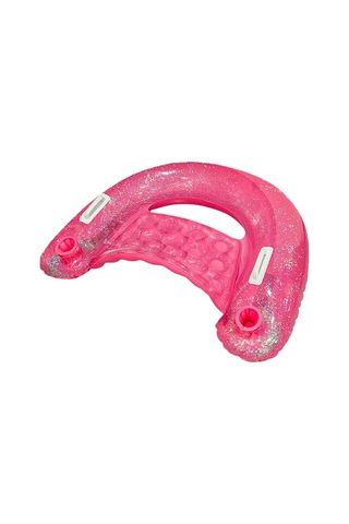 Ikkb Yetişkin Açık Su Eğlence Pvc Şişme Şeffaf U Şeklinde Pullu Şezlong Pembe