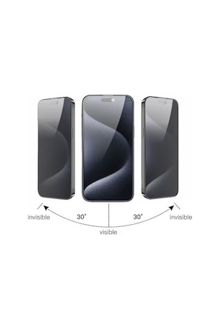Apsuwa İphone Uyumlu 16 Pro Ekran Koruyucu Hayalet Yandan Bakınca Gözükmez