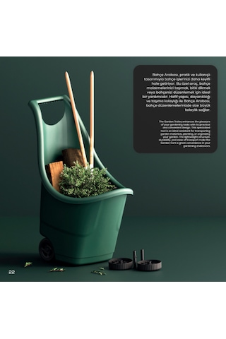 Bahçe Arabası 50 Litre - Antrasit Renk