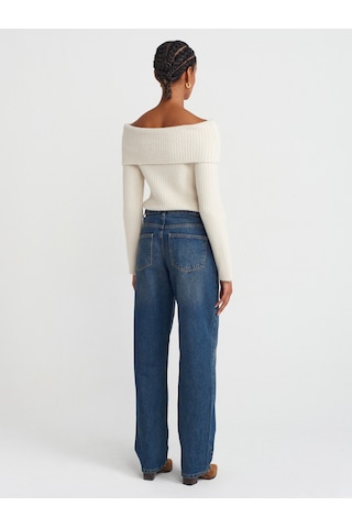Dilvin 71761 Kemeri Apoletli Balon Denim Pantolon Tint