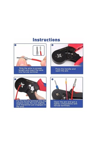 Novahub Kablo Sıkma Aleti Seti 1250 Adet Ferrül + Kerpeten 0.25-10mm² Awg23-7