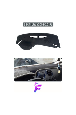 Seat Ibıza 2008-2017 Uyumlu Torpido Örtüsü Yansıma Önleyici Tam Koruma Hızlı Montaj K14