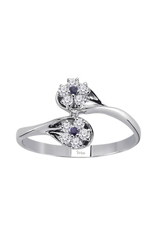 Sirius Safir Ve Pırlanta Taşlı Nilüfer Yüzük 0804R0336