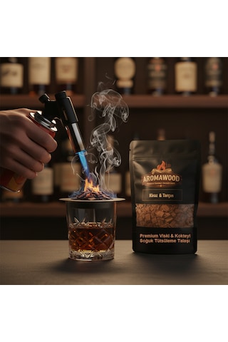 Viski & Kokteyl İçin Kiraz Ağacı & Tarçın Aroma Soğuk Tütsüleme Talaşı