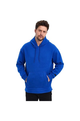 Adams Kapüşonlu Oversize Kanguru Cep Şardonlu 3 İplik Erkek Sweatshirt 001