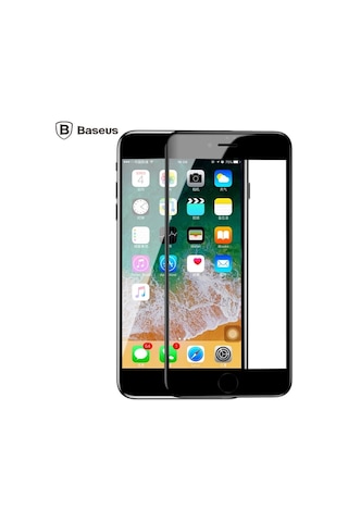 Baseus Apple iPhone Uyumlu 78 Plus 4d Kavisli Full Kaplama Temperli Cam Ekran Koruyucu Siyah - Mh-hs6852674219