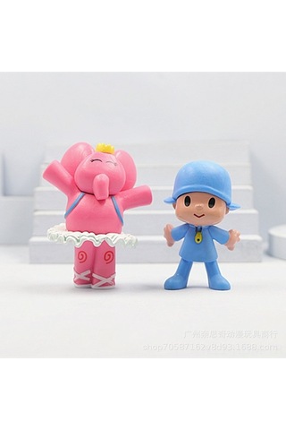 Tongxida Pocoyo 7 Figür Seti: Baykuş, Köpek, Fil - Ev Dekorasyonu, Pasta Süsü, Koleksiyon