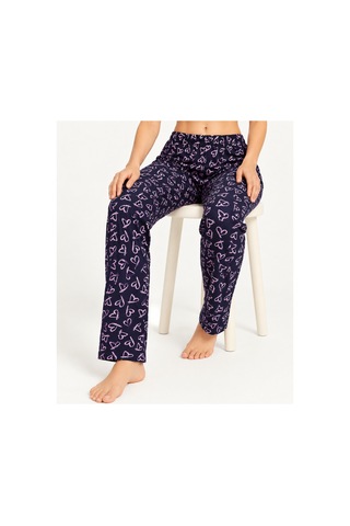 Fit Women Kadın Premium Desenli Rahat Kesim Mor Pijama Altı 4772