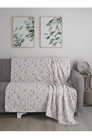 Tek Kişilik Baskılı Pike Koltuk Örtüsü Breeze 180x230 Cm Antrasit