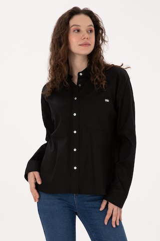 U.s. Polo Assn. Kadın Siyah Gömlek Desenli 50316377-vr046 Siyah