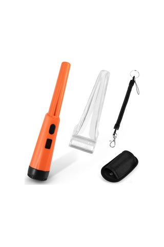 Lcd Ekran Metal Dedektörü Pinpointer El Pin Pointer Değnek Yetişkin Çocuklar İçin Yaylı Tokalı Hazine Bulucu Probu Pilsiz - Turuncu