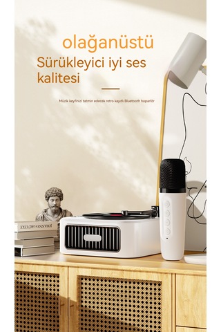 Retro Bluetooth Hoparlör Ve Mikrofon-koyu Yeşil