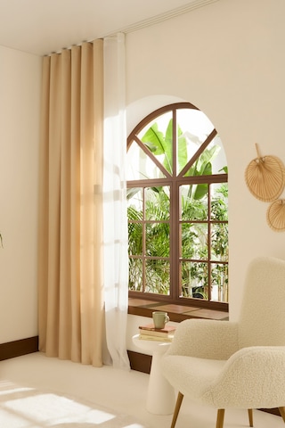 Kaşmir Home Perla Keten Fon Perde Açık Bej 150x270 Cm Açık Bej