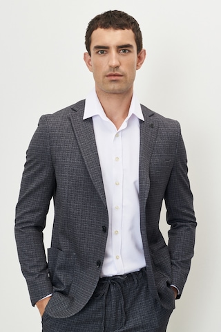 AC&Co / Altınyıldız Classics Erkek Antrasıt Ekstra Slim Fit Dar Kesim Mono Yaka Desenli Takım Elbise - Antrasıt Antrasit