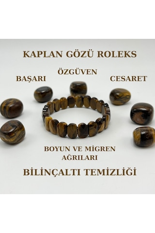 Yıldız Doğal Taş Kaplan Gözü Doğal Taş Roleks Bileklik Çok Renkli