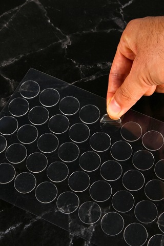 42 Adet Çift Taraflı Yuvarlak Montaj Macunu Şeffaf Nano Yapışkan Noktalar Tablo Not Poster Yapıştırıcı 10 MM