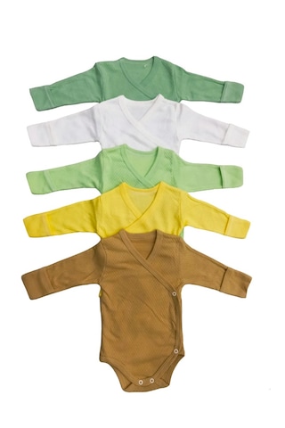 Uzun Kollu Kendinden Eldivenli Çıtçıtlı Kruvaze Badi 5 Li Pa... Çok Renkli