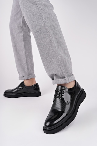 Muggo Marcel Garantili Erkek Günlük Klasik Hakiki Deri Casual Ayakkabı Siyah - Buz