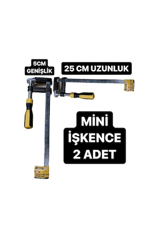 2 Adet 25 Cm Mini, F Tipi İşkence Plastik Saplı Marangoz Model