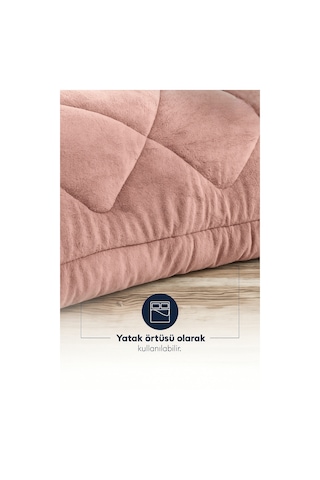 Çift Kişilik Çift Taraflı 195x215 Lüx Welsoft Yorgan Pudra.