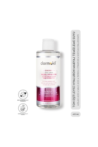 Dermokil Cilt Tonu Eşitleyici Hyaluron Micellar Makyaj Temizleme Suyu 400 ML