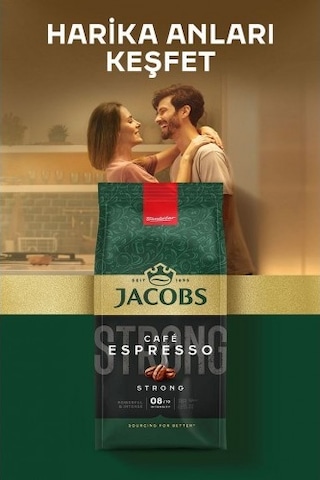 Jacobs Cafe Espresso Çekirdek Kahve 500 Gr X 4 Adet PKT.JACOBS.027 Çekirdek