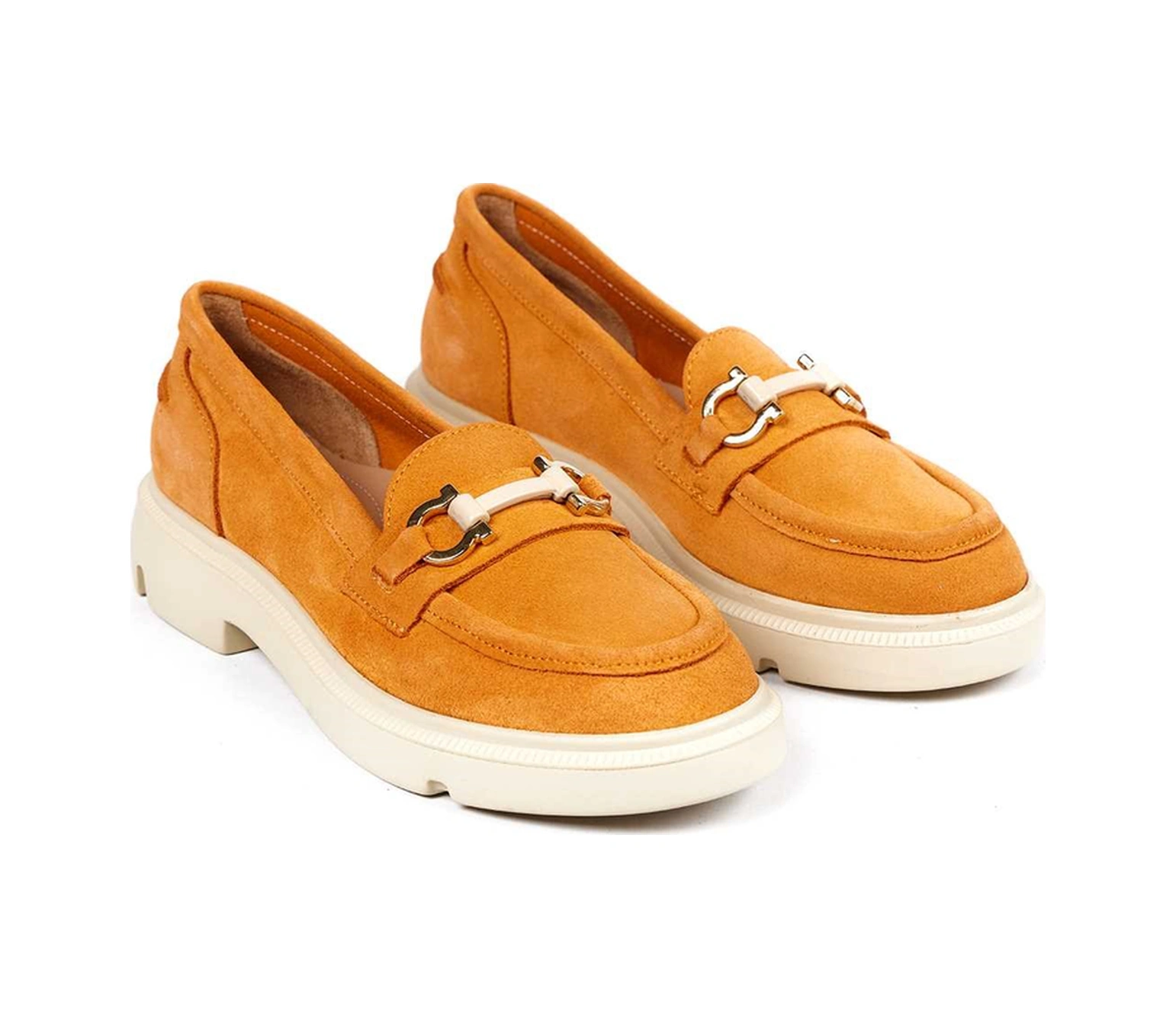 Bestello Tokalı Poli Loafer 101-226505-02 Kadın Ayakkabı Turuncu Suet