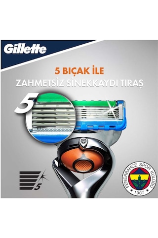 Gillette Fusion 5 Proglide Tıraş Makinesi + 4'lü Yedek Başlık Fenerbahçe Özel Seri