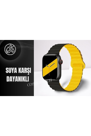 Apple Uyumlu Watch 42mm 44mm 45mm 49mm 1/2/3/4/5/6/se/7/8/ultra Akıllı Saat Magnetli Kordon Ve Kayışı Siyah